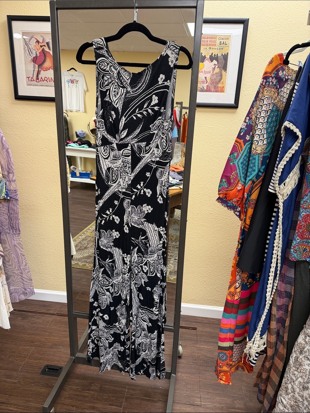 Free People Black & White Floral Jumpsuit